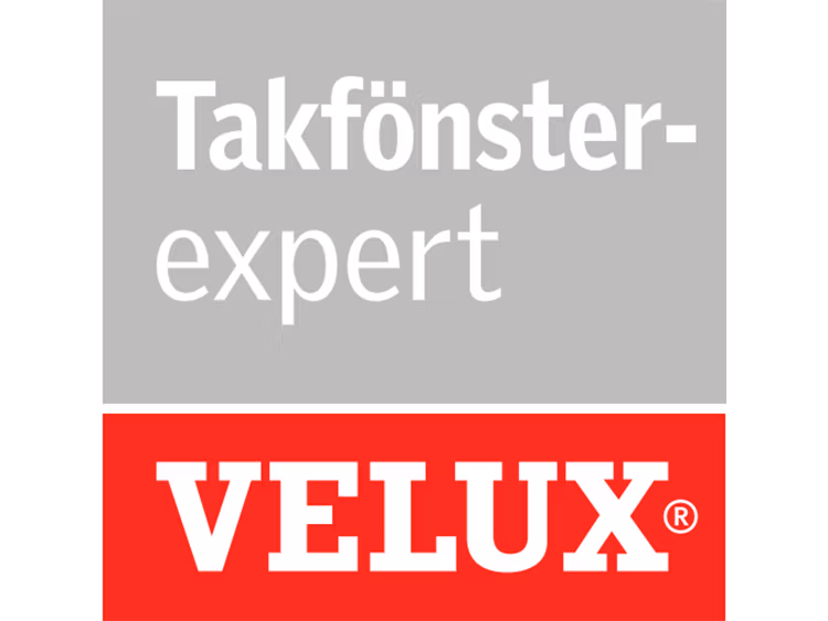 Logga som visar att utföraren och leverantören är velux takfönsterexpert.